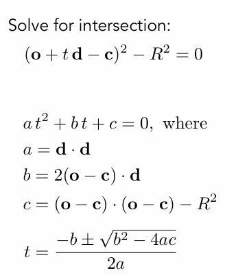 Ray Intersection With Sphere